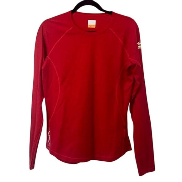 ICEBREAKER Merino Bodyfit 200 Long Sleeve Red Base Layer Long Sleeve Large - Picture 1 of 7